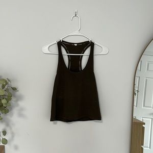 Lululemon dark green cropped racer back tank top